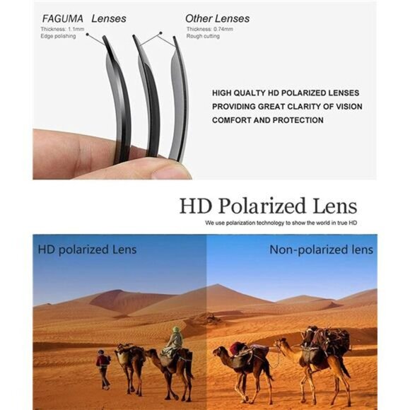 Polarized Sports Sunglasses For Men Cycling Driving Fishing 100% UV Protection - Picture 5 of 8